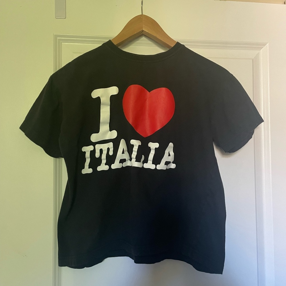 “I ❤️ Italia” Girls 12-14 Black Short Sleeve